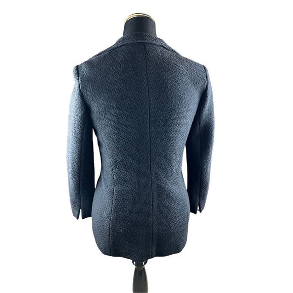 Talbots petite 100% wool black blazer coat button up collar size 6 career work - Picture 2 of 9